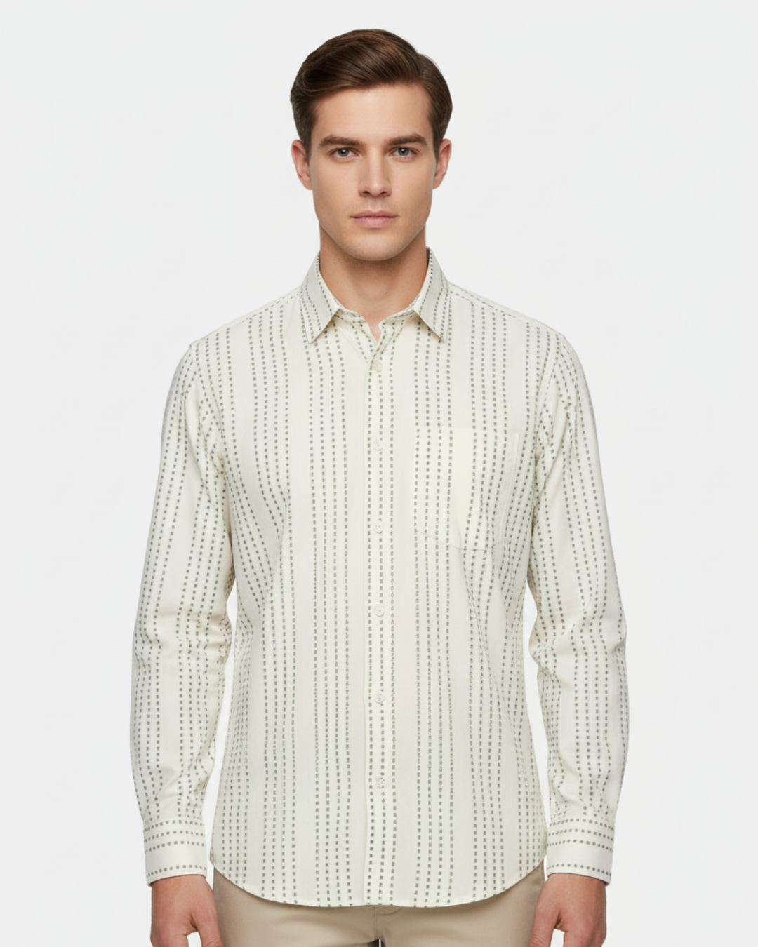 Ivory Rhythm - Premium 100% Cotton Poplin Shirt