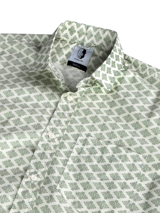 Sage Mosaic - Premium 100% Cotton Poplin Shirt