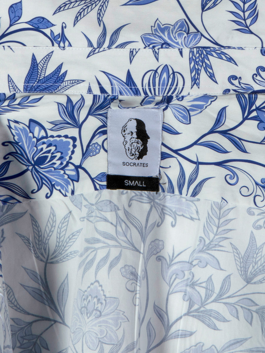 Azure Bloom - Premium 100% Cotton Poplin Shirt