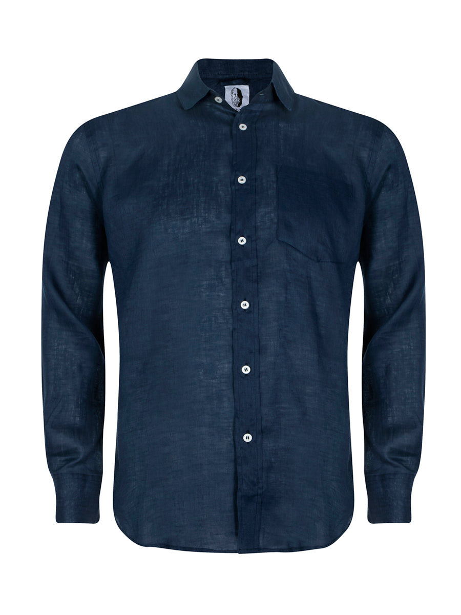 Linen Navy - Premium 100% Linen Shirt