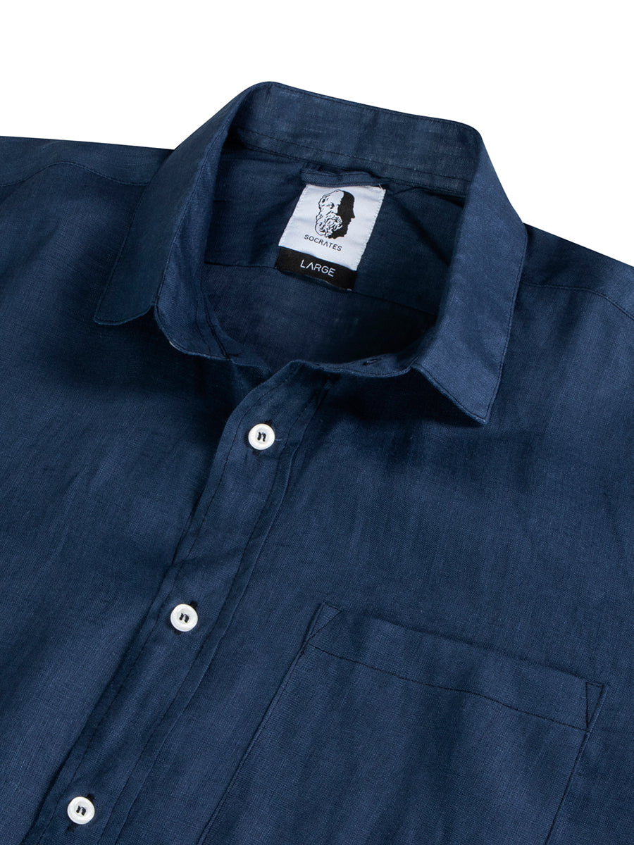Linen Navy - Premium 100% Linen Shirt
