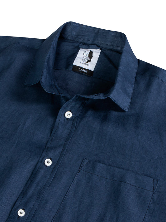 Linen Navy - Premium 100% Linen Shirt