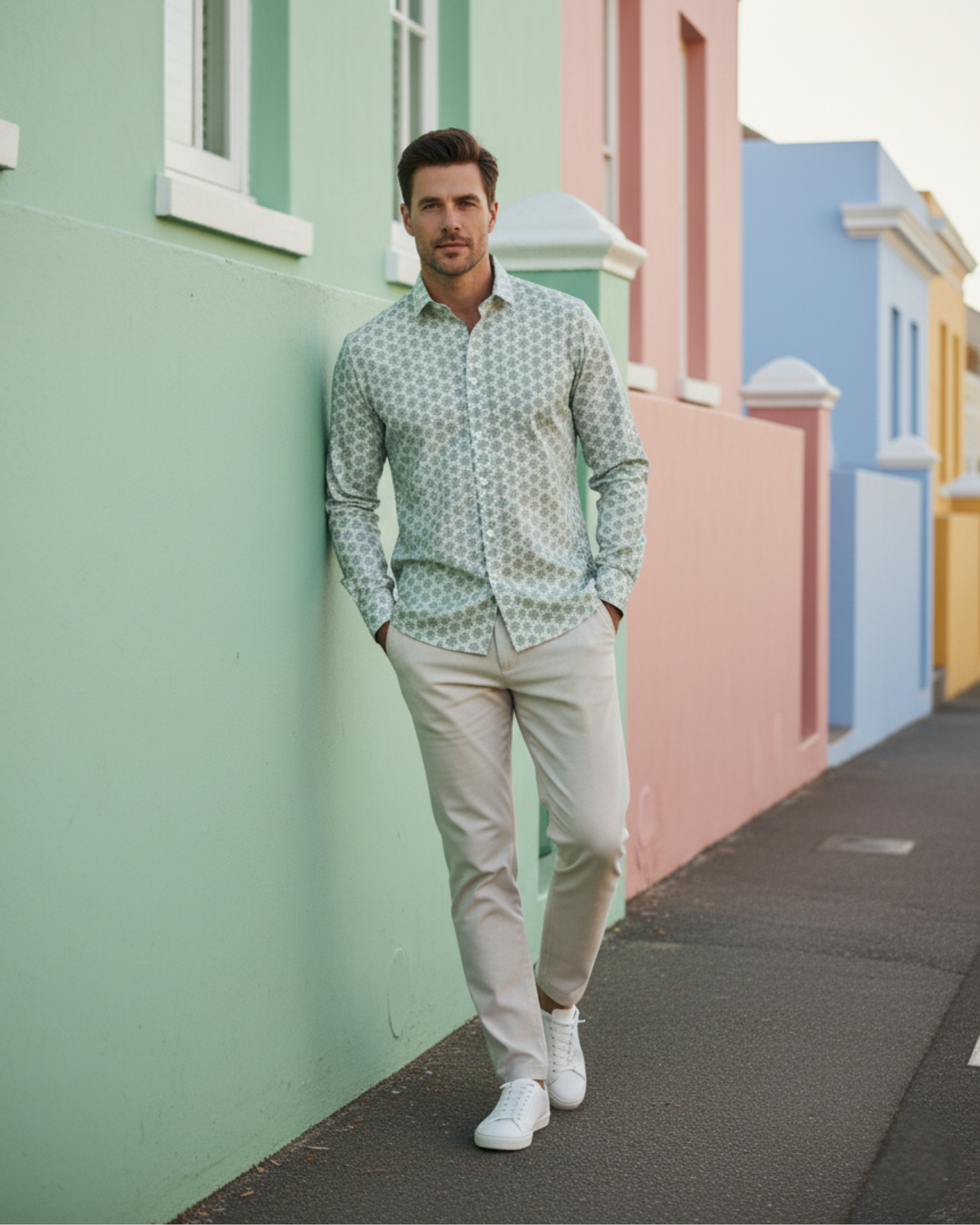 Sage Mosaic - Premium 100% Cotton Poplin Shirt
