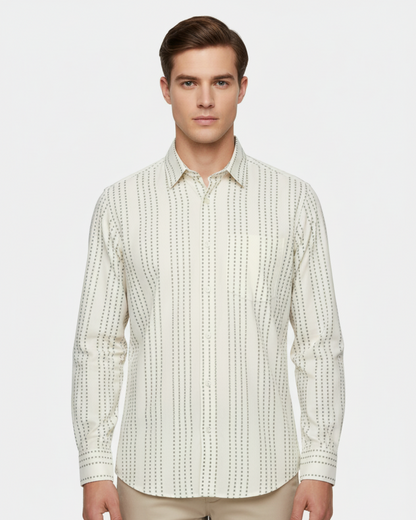 Ivory Rhythm - Premium 100% Cotton Poplin Shirt
